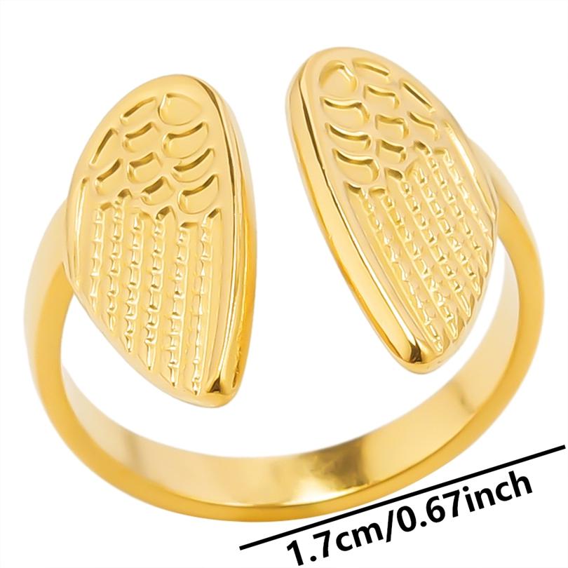 1/5Ppcs/Lot Real Gold Plated Stainless Steel Rings For Women Men Accessories Open Adjsutable Chunky Butterfly Heart Ring Anillos