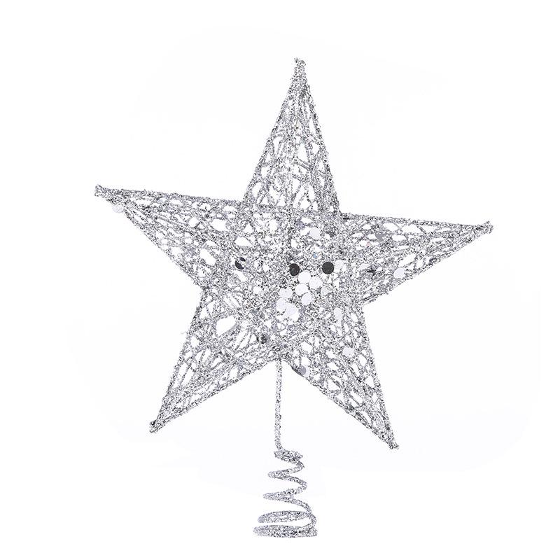 1PC Christmas Pentagon Top Star Tree Topper Exquisite Star Xmas Tree Fake Tree Small Christmas Star Topper Christmas Decorations