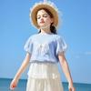 ASK JUNIOR Girls' Puff Sleeve 3D Bow T-Shirt