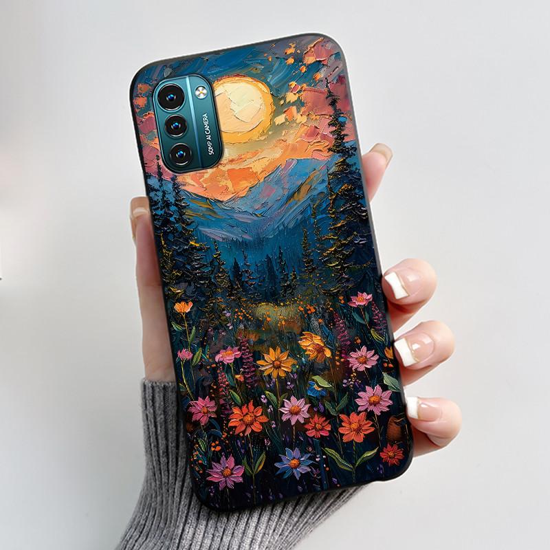 For Nokia G21 G11 Plus Case Cute Love Rabbit Cartoon Black TPU Silicone Soft Cover For NokiaG21 G 11 G11Plus Bumper Phone Case