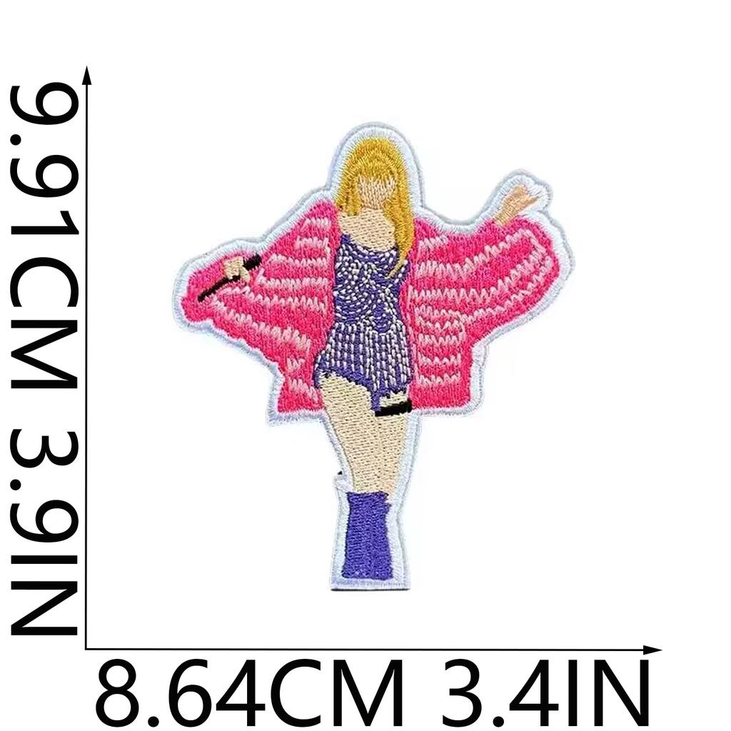 Taylor Singer Embroidery Cloth Sticker Rock Music Patch Sticker Guitar Player Computer Embroidery Label Bag Decoration Diy Sticker