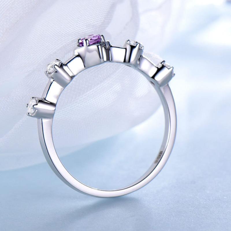 Gica Gema Luxusní 925 stříbrné šperky prsteny s modrými zirkonovými drahokamy Prsteny pro ženy Dárek k výročí svatby Banket