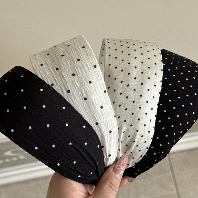 Trendy Polka Dot Multicolor Hairbands Thick Sponge for Elegant Styling