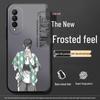 Black Cartoon Chinese Style Silicone Honor X20se Phone Case with Tempered Glass Protector