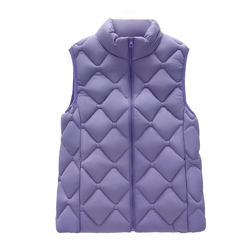 Women's Light Cotton-padded Vest, New Down Cotton-padded Vest, Vest, Stand-up Collar Vest, Autumn and Winter Short Thermal Vest