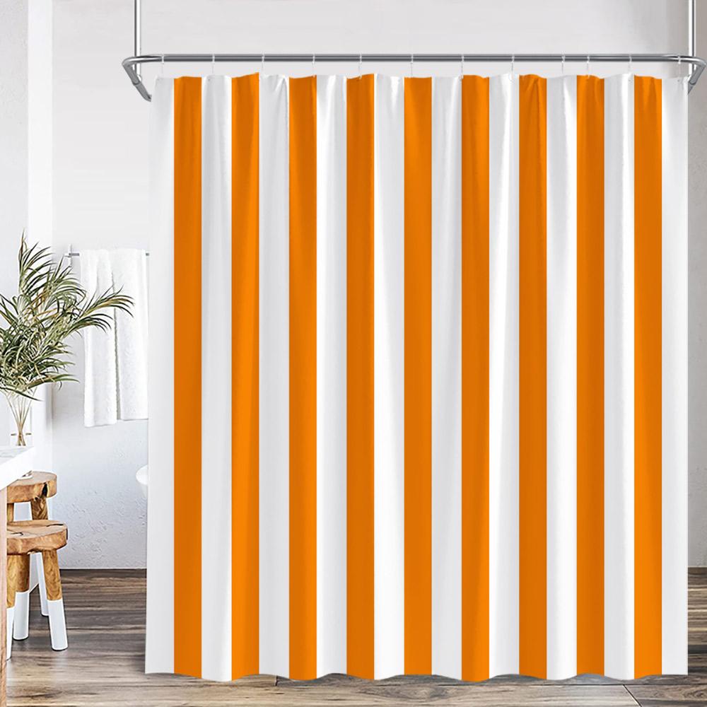 Geometric Stripes Shower Curtain Abstract Wavy Line Spots Art Aesthetic Bathroom Decorations Modern Bath Curtain with Hooks