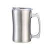 Isolierter Becher Edelstahlbecher mit Deckel, Doppelwandiger Bierkrug, Becher mit Henkel, Isolierter Bierkrug