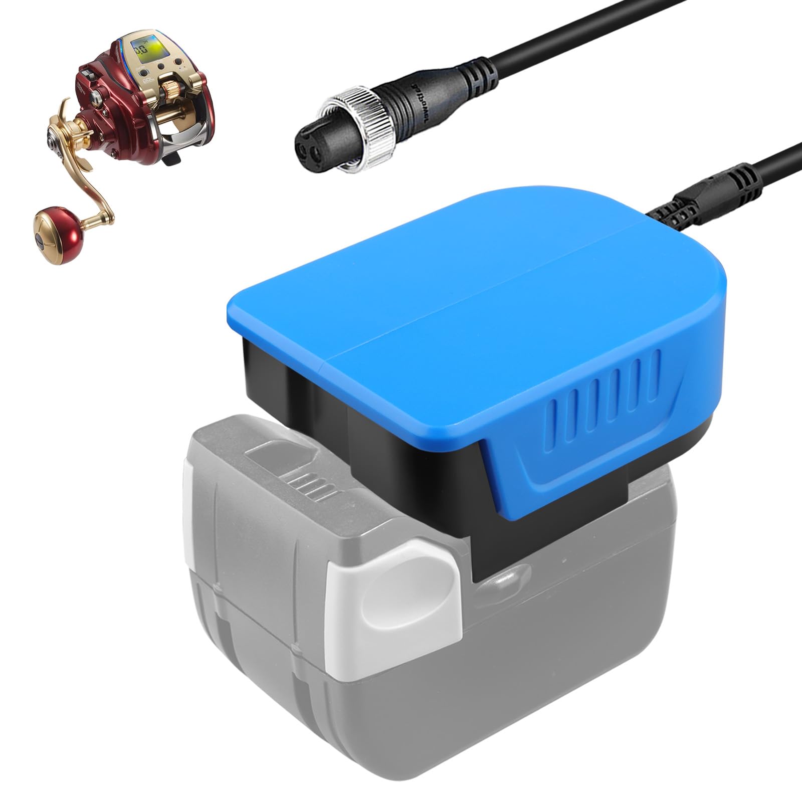 Hikoki Рыболовный адаптер для аккумуляторов BM2500 Электрические рыболовные катушки и Shimano Beastmaster 9000 18В-36В Daiwa/Shimano 14.4В BM2300, BM2900, BM2000, синий