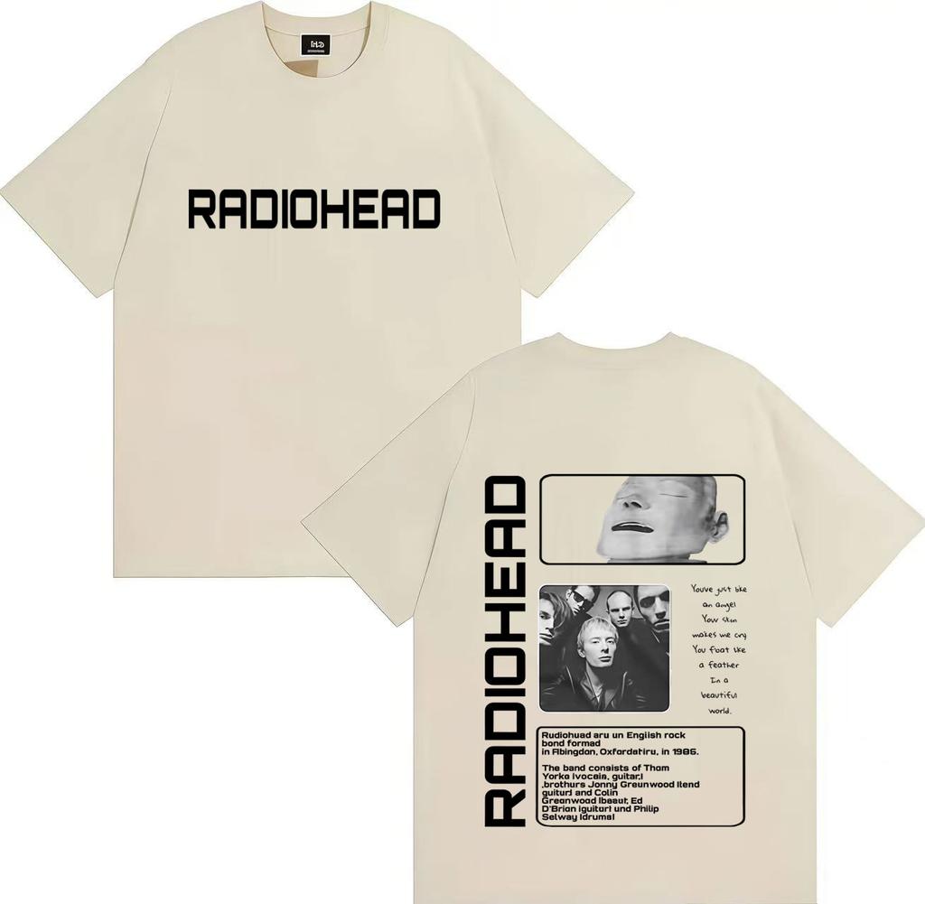 Radiohead Album Graphic Tshirt for Unisex and Women Fashionable Hiphop Tshirt 2025 Summer Pure Cotton 100 Printed Tshirt