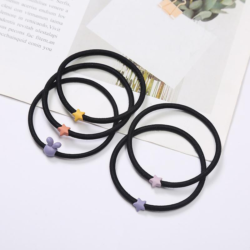 

Elastic Hair Bands Adult Hair Ties Gold BeadsWater Diamond Beads Hair Ties Hair Bands Hair Accessories Little rabbit style(1pc)