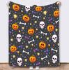 Coperta Zucca Horror di Halloween – Morbido Plaid in Pile di Flanella per Divano, Letto, Riposo & Decorazione di Halloween