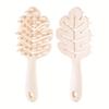 Leaf Shaped Silicone Hair Brush Long Handle Hollow Out Design for Wet And Dry Use Non-Damaging Scalp Massage Comb Cleaning Itch