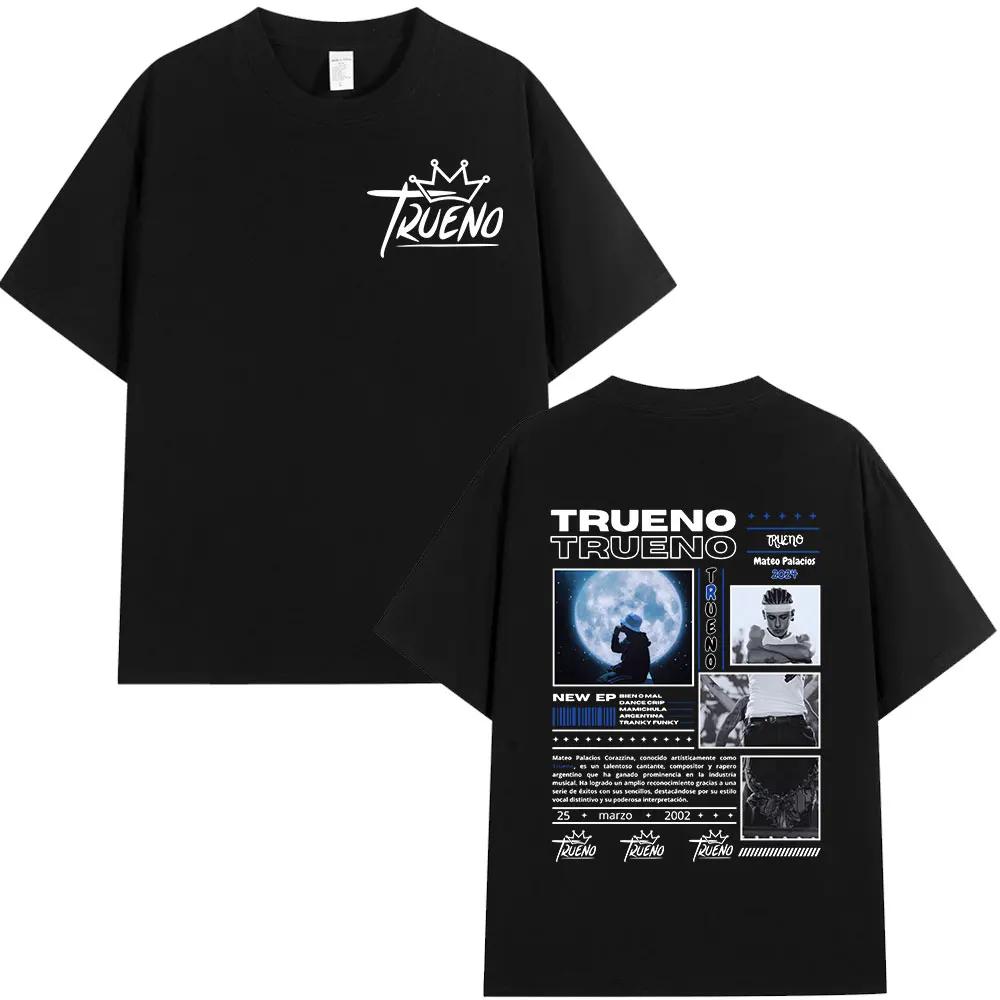 Rapper Trueno Album Tour Merch T-Shirt Herren Damen Kleidung Mode Kurzarm T-Shirt Streetwear Baumwolle Lockere T-Shirts Unisex