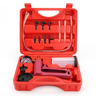 Handheld Vacuum Pump Tester Set Vacuum Gauge and Brake Bleeder Kit for Automotive with Lightweight Plastic Handle