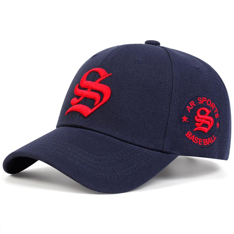 

Мужская готическая бейсболка с вышивкой буквы S, уличная регулируемая солнцезащитная шляпа для отдыха, весна-осень, путешествия, туризм, пляжный отдых