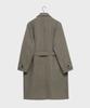 Noirer Wool Silk Herringbone Balmacaan Coat (Beige)