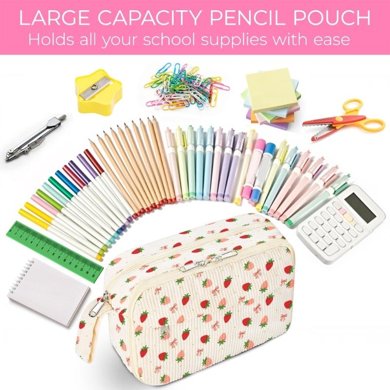 Astuccio Multifunzione Grande Borsa in Tessuto per Matite Multi Scomparti Astucci per Penne Grande Capacità Organizzatore per Penne per Studente