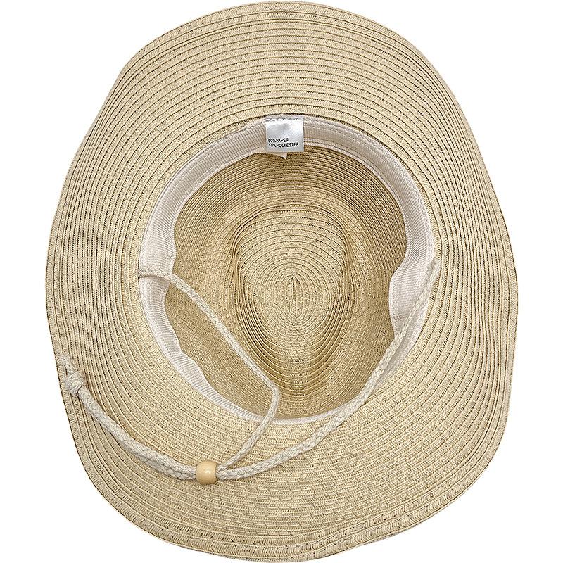 Summer Sun Protection Breathable Panama Hat Straw Hat European and American Fashion Belt Accessories Western Cowboy Hat Men's Sun Protection Hat