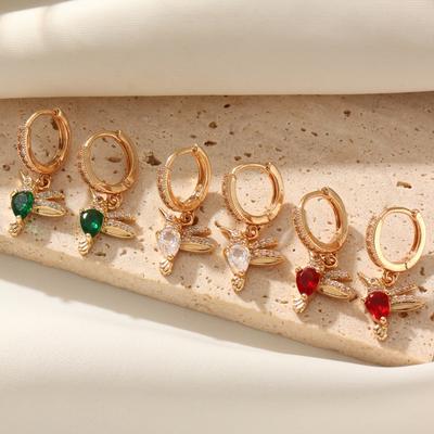 1 Pair Cute Bird Dangle Earrings for Women Cubic Zirconia Jewelry Daily Party Accessories