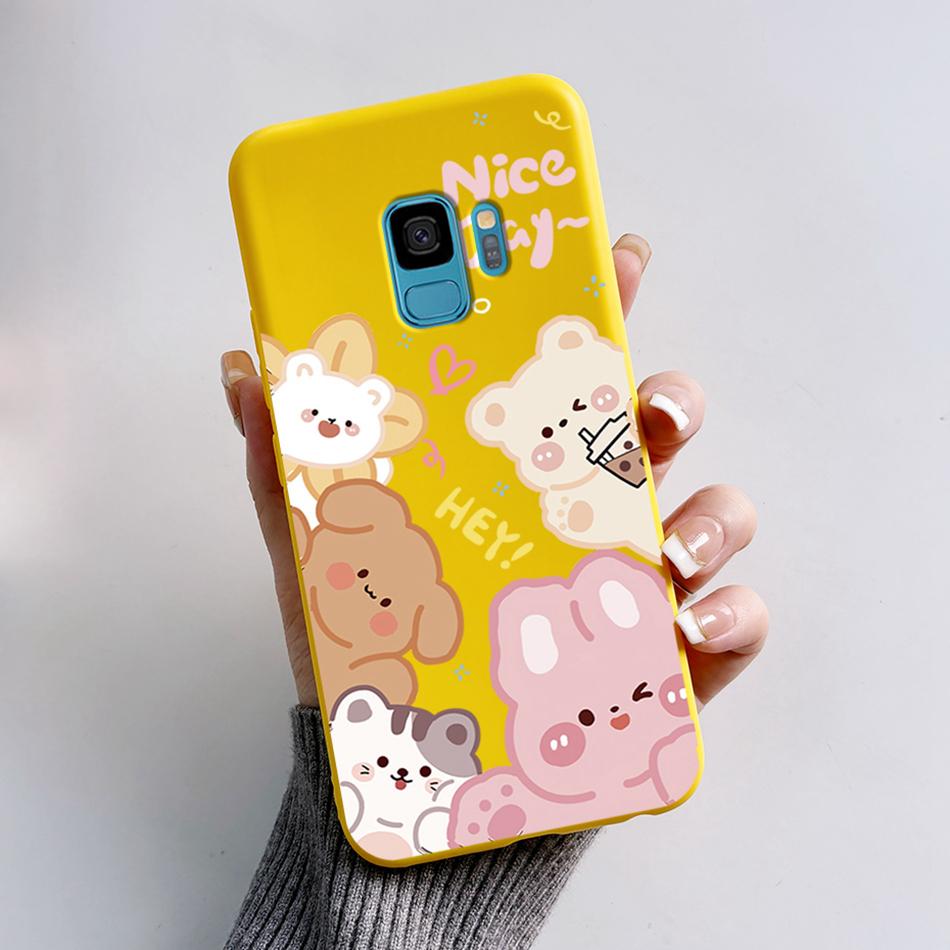 Case For Samsung Galaxy S9 S 9 Plus Phone Cover Cute Cat Cartoon Bear Frog Soft TPU Coque For Samsung S9 Bumper S9+ S9PLUS Funda