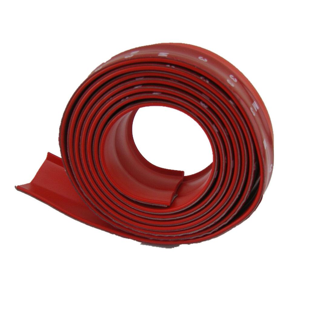 2.5M Red Rubber Car Front Bumper Spoiler Lip Splitter Valance Chin Protector Kit
