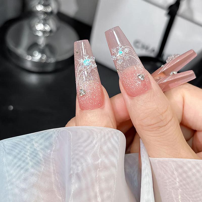 50pcs Christmas Sparkling White Transparent Snowflake Nail Charms Accessories Glitter Resin Snow Nail Decoration For Manicure