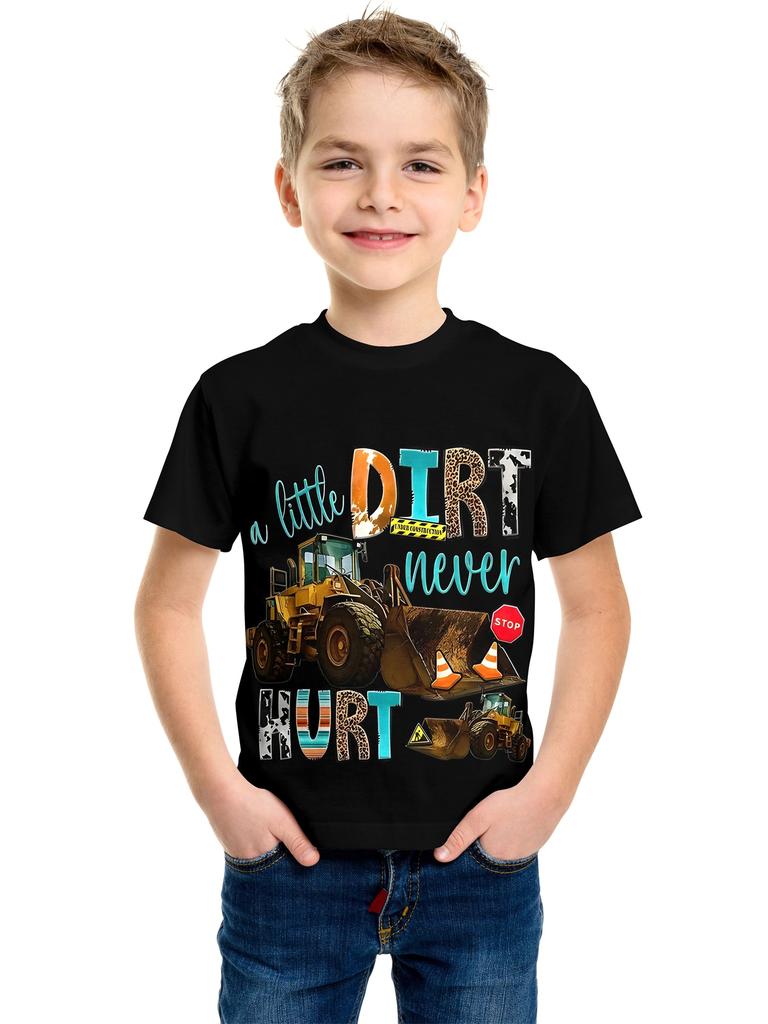 Ubrania Dziecięce Chłopięce Halloween Rekin Dynia Nadruk Chłopięcy T-shirt Krótki Rękaw Kreskówkowy Graficzny T-shirty O-Neck Odzież Dziecięca