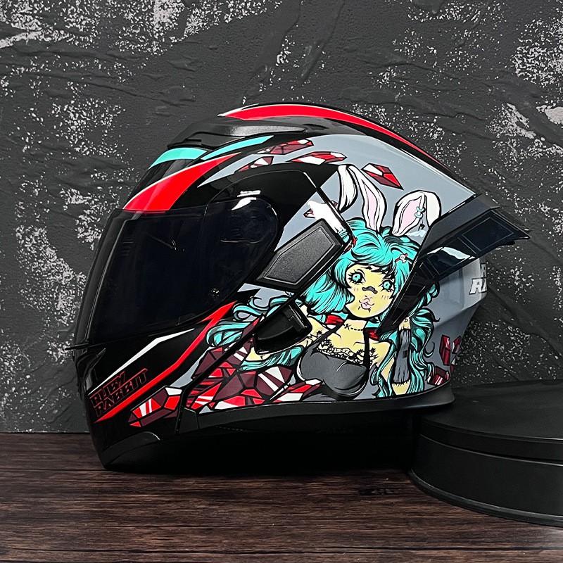 JIEKAI Flip-Up Motorcycle Helmet Women Couples Dual Lens Full Face Scooter Riding ABS Material