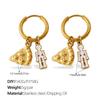 Christmas DIY pumpkin pendant earrings stainless steel gold-plated oil-dripping temperament versatile jewelry women