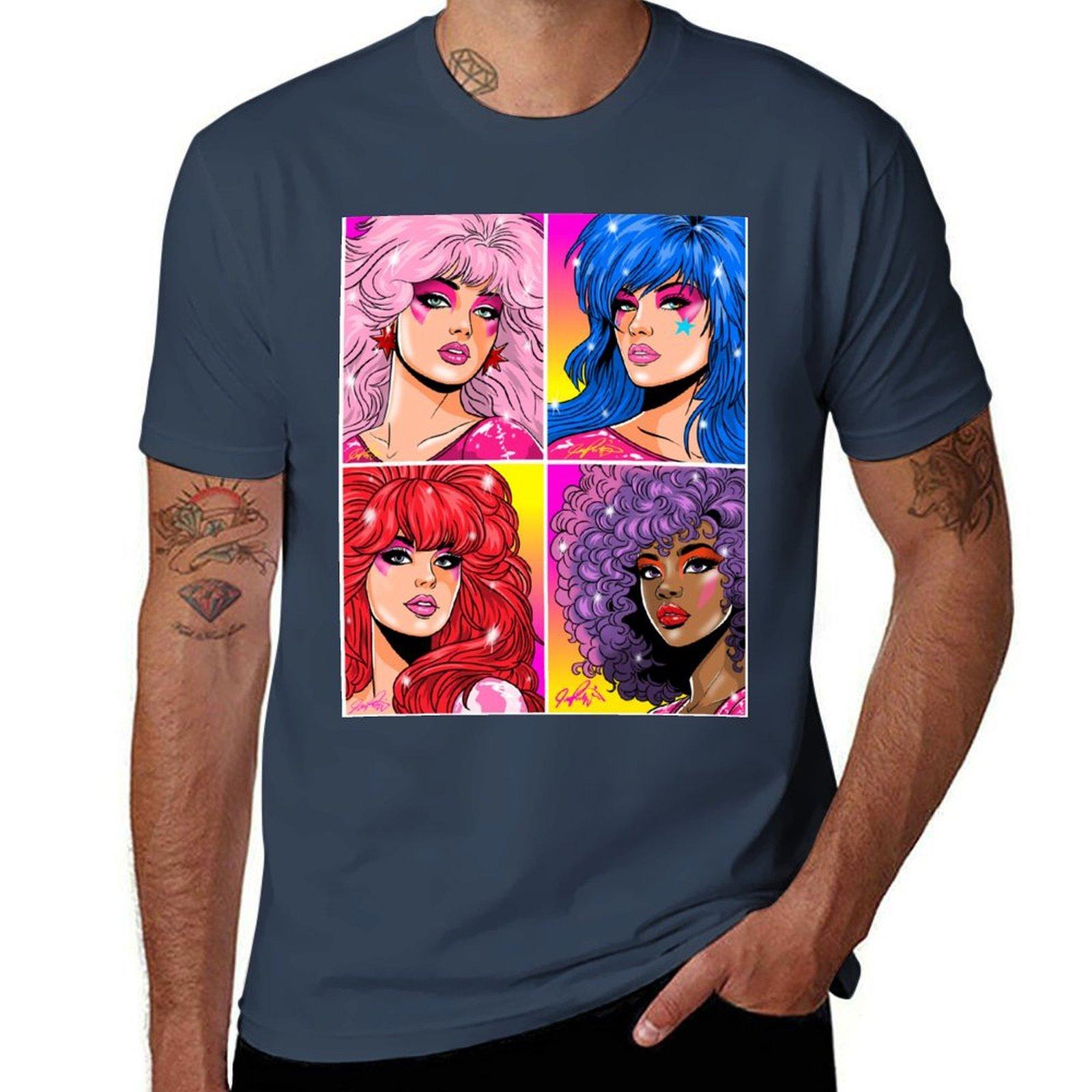 Jem and the Holograms TShirt Work Short Sleeve Cotton Top S