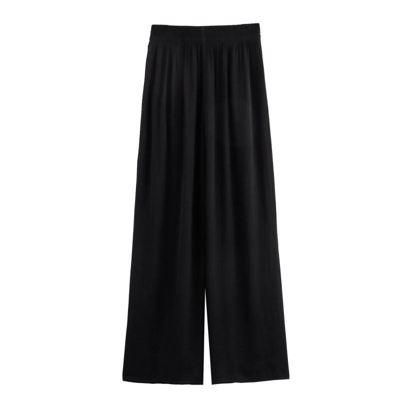 Pantaloni Dritti a Vita Alta Larghi da Donna con Elastico in Vita Vestibilità Comoda 2026