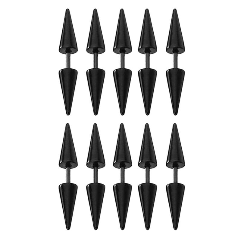 10 Pcs Stainless Steel Spike Ear Studs Punk Style Stud Earrings Minimalist Ear Stud Gothic Jewelry Cartilage Earring