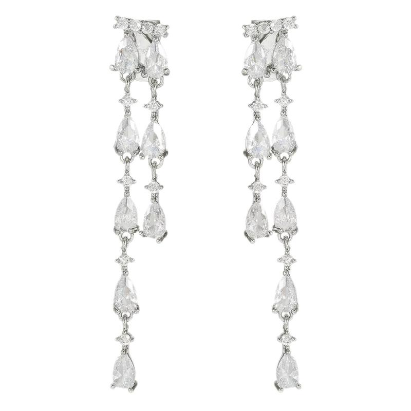 2PCS Shiny Elegant Waterdrop Ear Clip Accessories Universal DIY Decor Parts for Most Earphone Custom Decoration