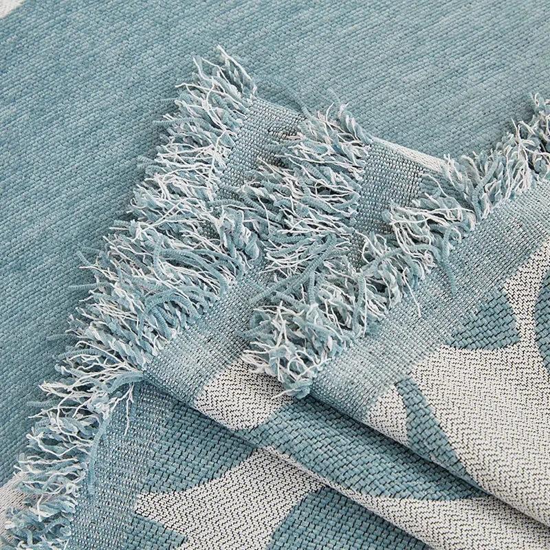 Tassels Sofa Towel Leaves Jacquard Seat Cushion Coveranti Slip Dustproof Full Cover Cloth Towel Chenille   Machine Washable Mat