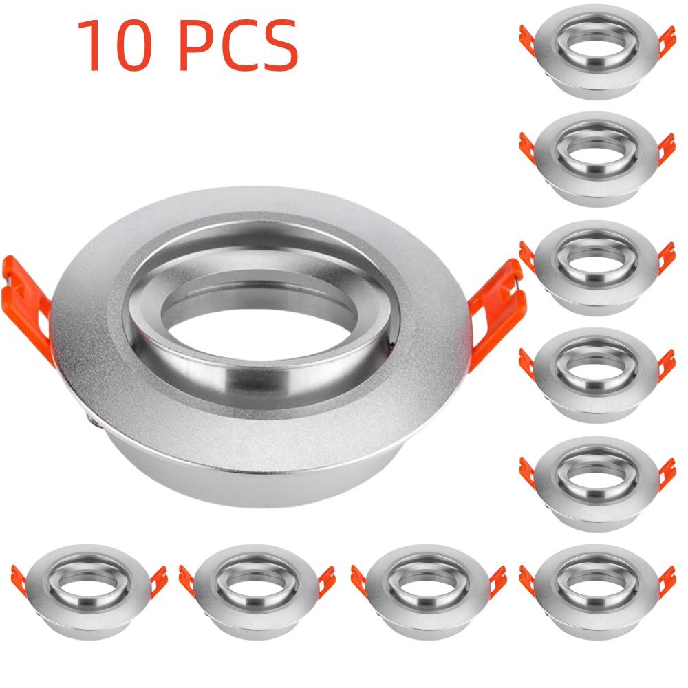 1/10PCS Downlight Adjustable GU10 MR16 Black/White Halogen Led Spot Light Frame E27 Lamp Holder GU10 Downlight Accessories