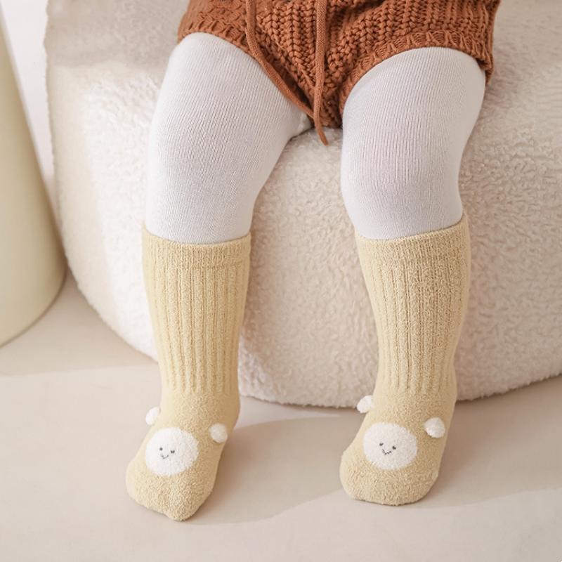 3pairs/set Winter Toddler Baby Socks For Girls Boys Thick Warm Soft Newborn Long Sock Fashion Cartoon Stockings