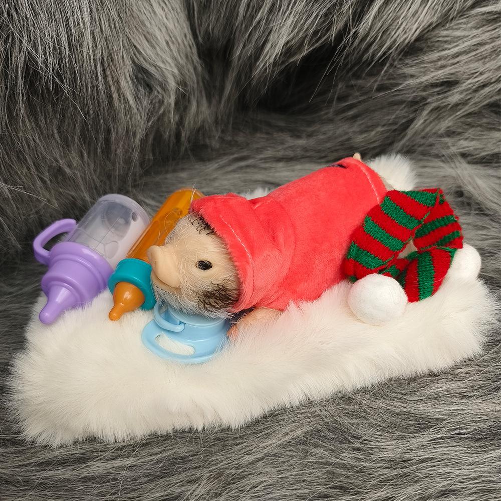 Miniature Reborn Pet Pig Doll Environmental Friendly Soft Silicone Pinch Music Piglet Rebirth Doll Cute Cartoon Piggy Baby Doll Kid Stress Relief Toys