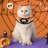 Halloween Pet Collar Crochet Dog Cat Scarf Cute Pet Handmade Woven Skull Pumpkin Collar Halloween Pet Cosplay Costume Decor
