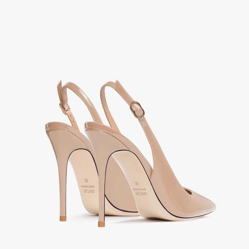 Fashion 2025 Fashion Buckle Strap Women's High Heels New Slingbacks Dress Best Seller Comfortable Closed Toe Sandals Zapatos Mujer