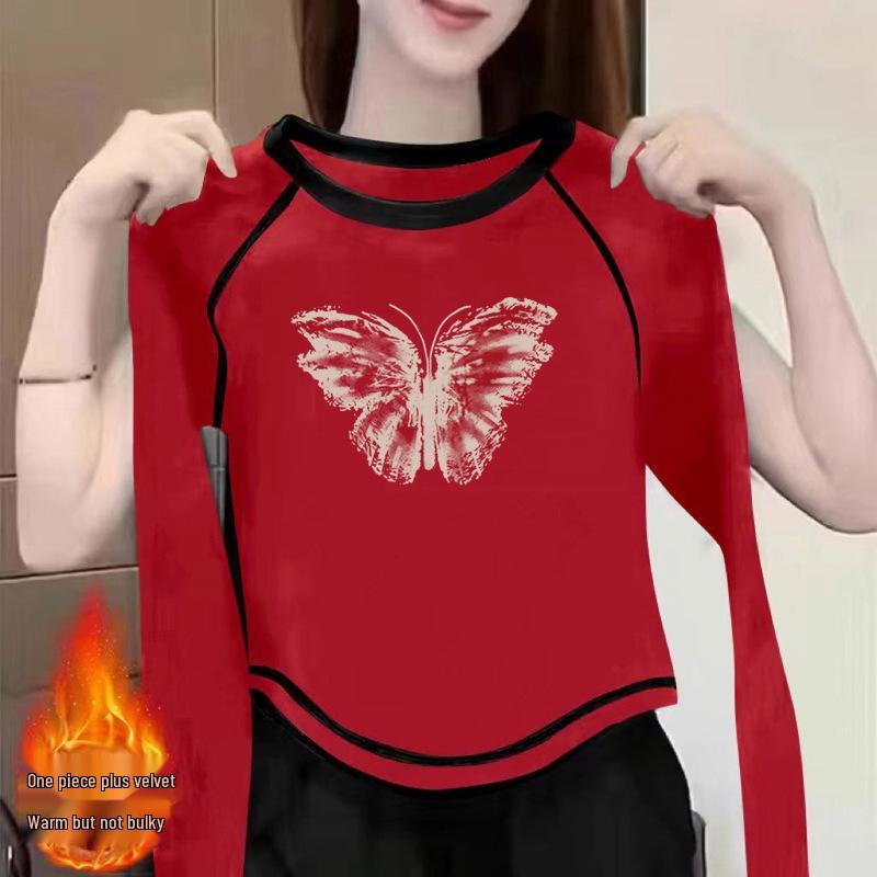 

Women s 2024 Double-Sided Velvet Long-Sleeve Ins Style Chic Top L (suggested 57.5-62.5 kg)