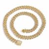 BES Fashion Hip Hop 10 MM Wide Cuban Chain Necklace Iced Out High Quality CZ Zircon Gold Plated Necklace Jewelry for Men Party