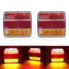 2x 12V Waterproof Rear Light 16 LED Car Truck Taillight Rear Brake Light Signal Indicator Marker for Camper Trailer Lorry Bus