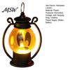 Funny Ghostly Face Halloween Ghost Night Light, Portable Retro LED Lamp with Hanging Light Ring, Battery Operated Vintage Horse Lantern for