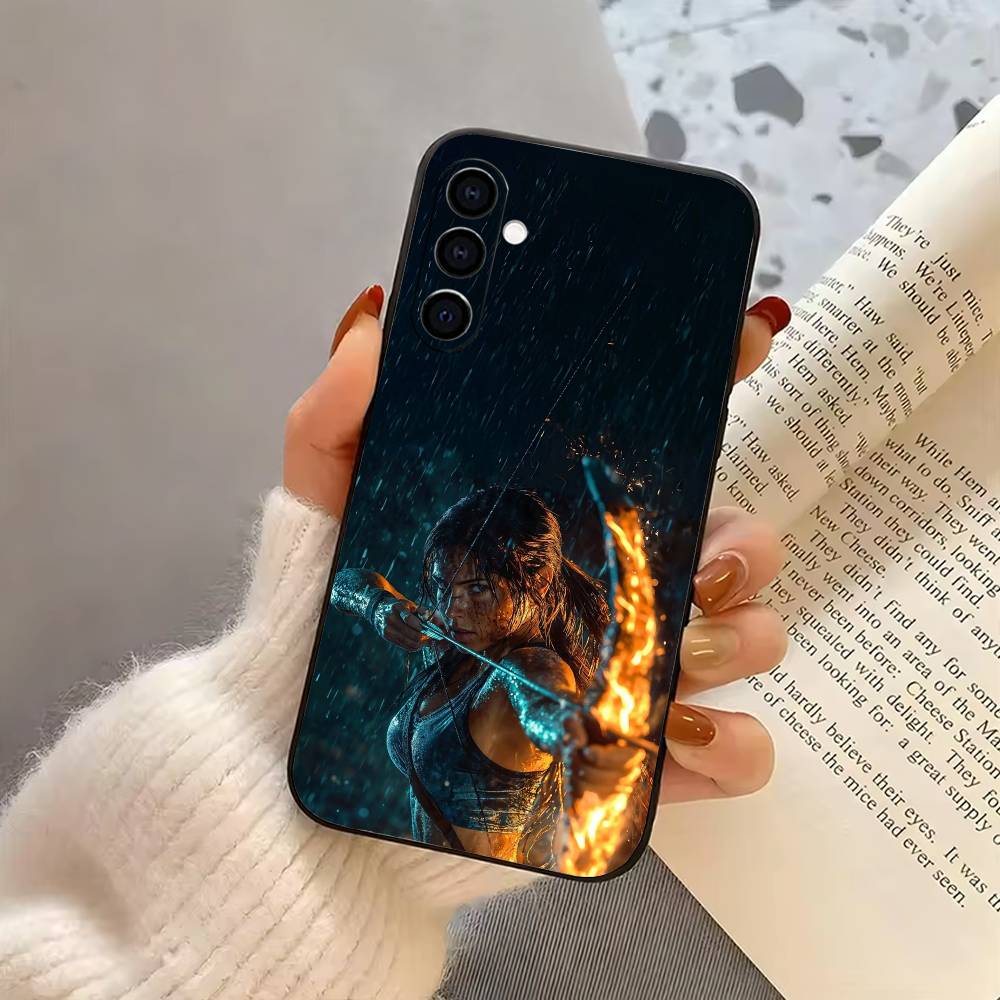 Cool girl T-Tomb R-Raider-TR Phone Case For Samsung Galaxy A73,A72,A71,A70,A53,A52,A51,Others Soft Black Cover