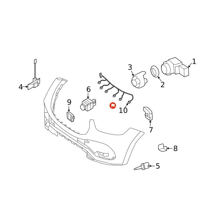 Electrical Harness for Front Parking Assist System - Compatible with Mercedes-Benz GLE-Class