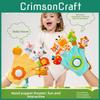 Baby Animal Hand Puppet With Teething Gel For Sleep And Sensory Development