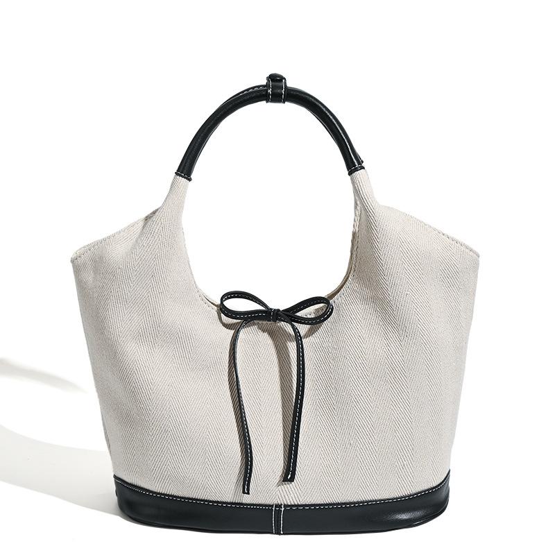 Korean Niche Canvas Tote Bag Women's 2025 New Commuter Fashion Handbag Versatile Shoulder Underarm Bag Satchel