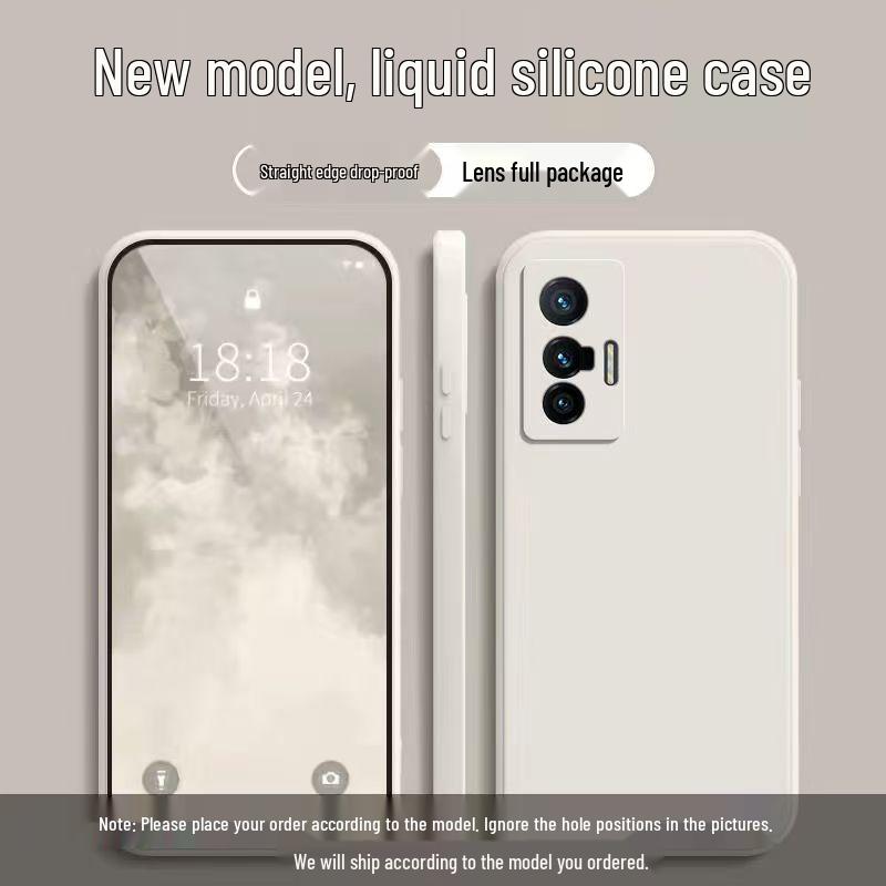 Vivo X70 Liquid Silicone Case - Solid Color, Full Coverage, Anti-Drop, Soft Edge