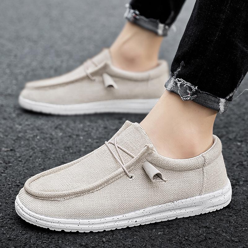 Herren Freizeit Canvas Schuhe Herren Slipper Atmungsaktive Slip On Flats Männliche Vulkanisierte Schuhe Fahrschuhe Übergröße 47 Laufschuh