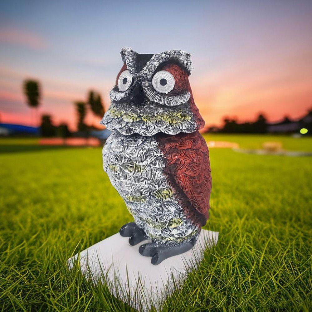 Roztomilé zvířecí sochy, světelná pryskyřičná zahradní socha, lampa, řemesla, sova, solární světlo, trávník